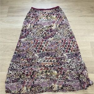 Women’s Purple multicolor J.Jill Maxi Skirt Medium